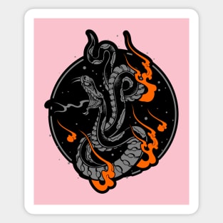 fire snake illustration Sticker